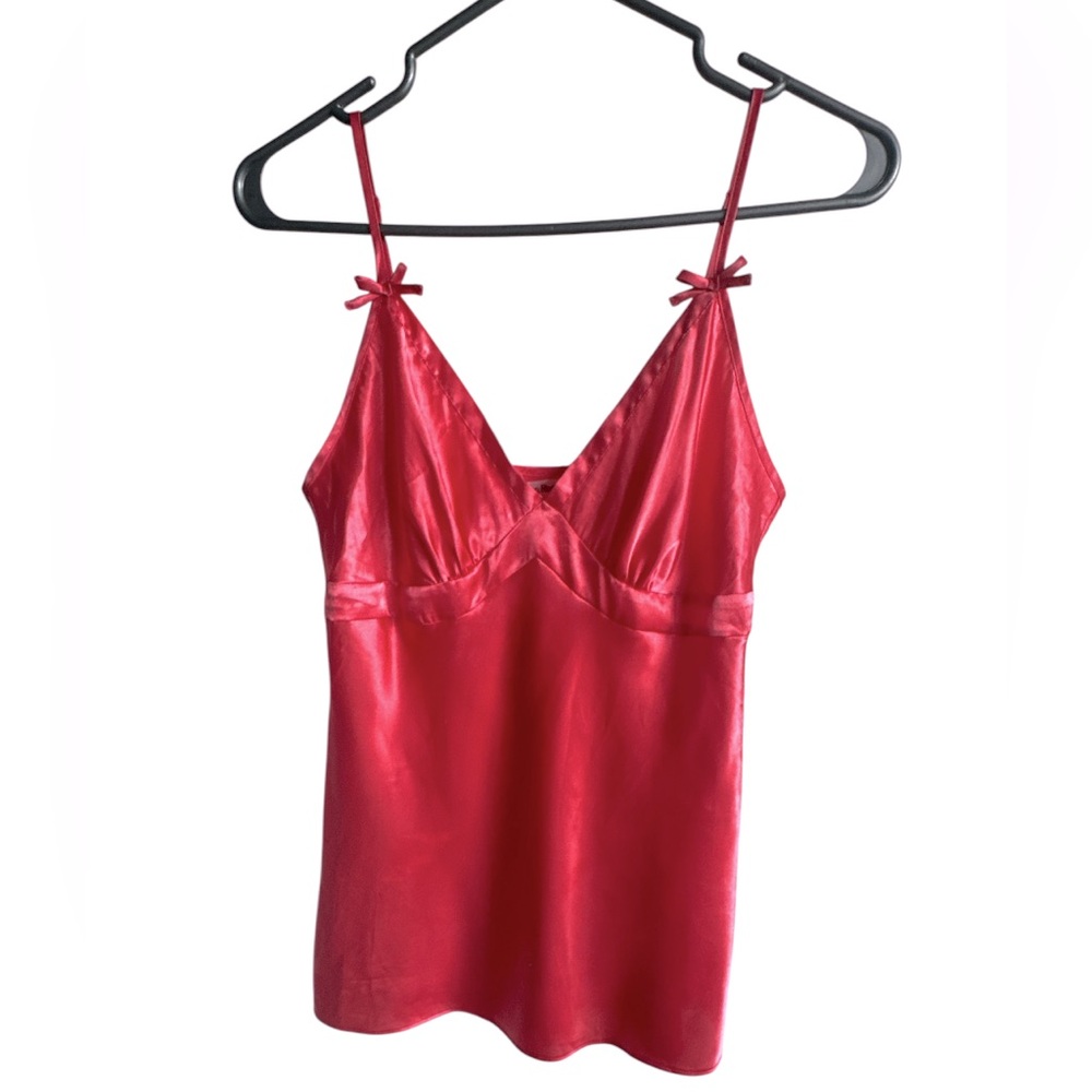 La Vie En Rose Women’s Satin Coral Y2K Camisole Top Sz S